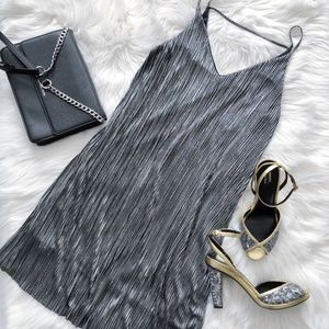 One Clothing Party Slip Dress Silver Metallic New